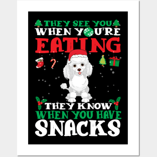 Christmas Dog Eating Snacks Posters and Art